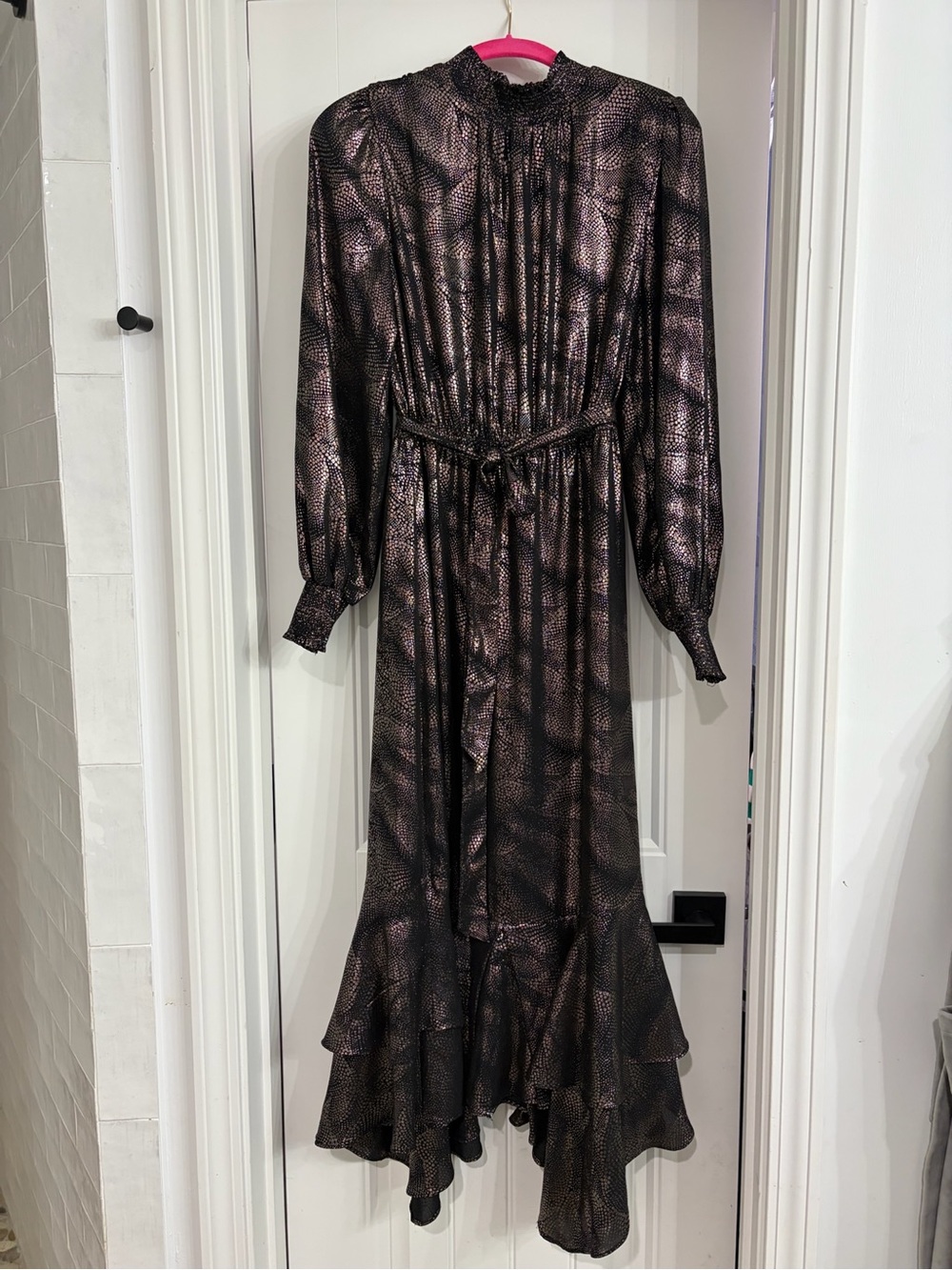 Gibson Latimer Metallic Black Dress Small